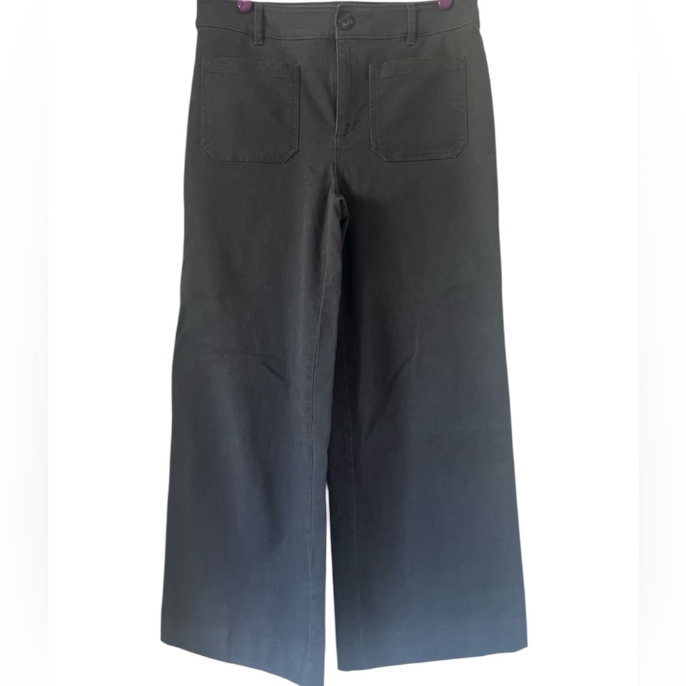 LOFT High-Rise Wide Leg gray jeans.